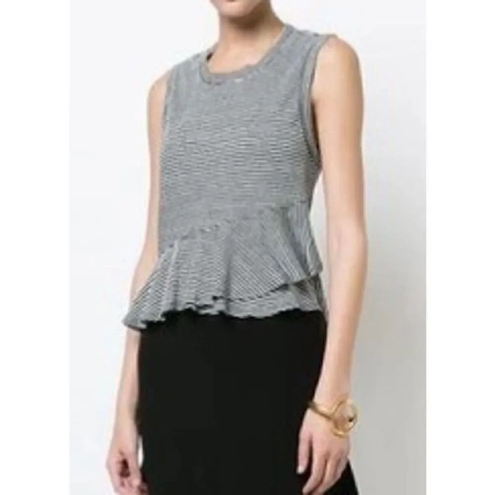 A.L.C. Braxton Black White Striped Sleeveless Top Sz. S
